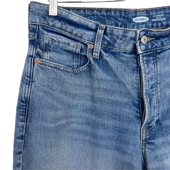 Old Navy O.G. High Rise Straight Button Fly Jeans Size 12 - Picture 4 of 11
